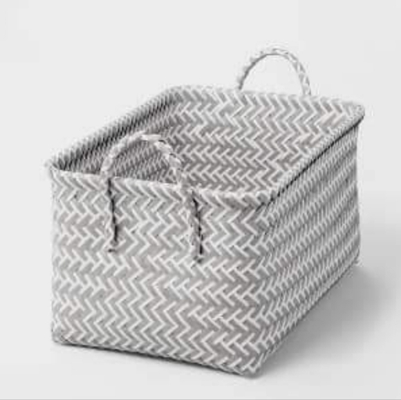 Brightroom Other - New with tag! Brightroom woven decorative storage basket with handles gray